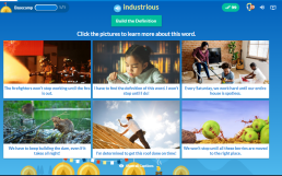 six images of industrious as found in the online vocabulary tool, InferCabulary